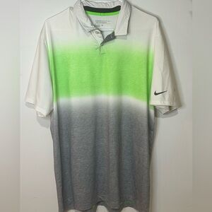 Nike Green and Gray Athletic Polo Shirt